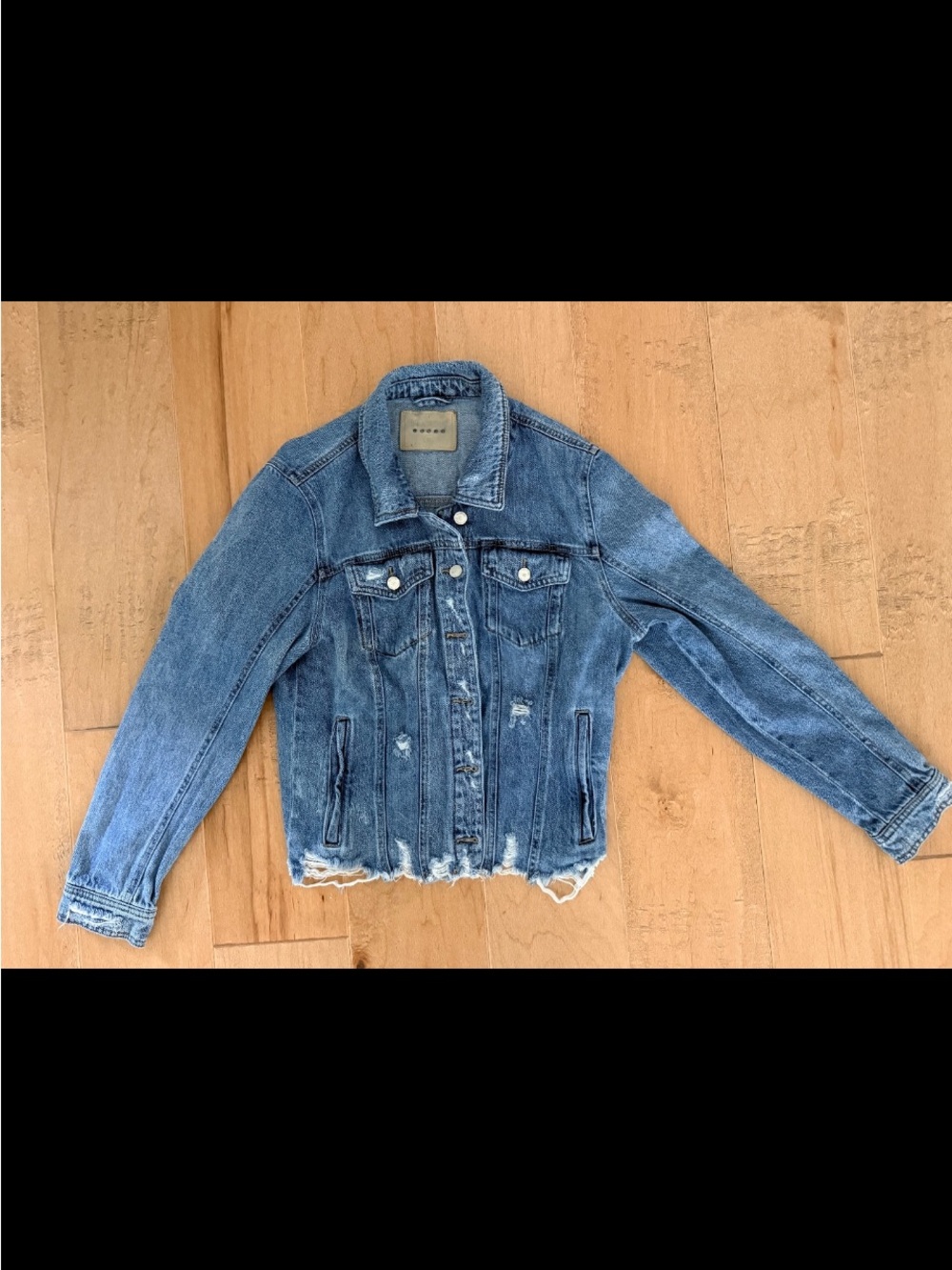 Blank NYC Light Blue Distressed Denim Jacket